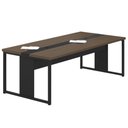 Ver imagem 2 de Mesa Reunião Retangular 240cm com Passa Fio 6 Lugares Freijó