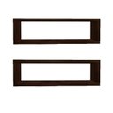 Ver imagem 1 de Kit 2 Nicho Retangular Marrom 50x20x10p Mdf Decorativo