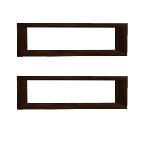Kit 2 Nicho Retangular Marrom 50x20x10p Mdf Decorativo