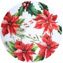 Ver imagem 1 de Kit 4 Capas Sousplat Flor de Natal Vermelha 35cmx35cm