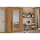 Ver imagem 1 de Guarda Roupa Solteiro 4 Portas e 2 Gavetas C/ Espelho Alonzo New Rovere/amêndoa - Lopas