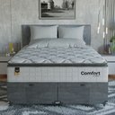 Ver mais imagens de Cama Box Baú Queen + Colchão Comfort Class Pillow Top Branco/suede Cinza