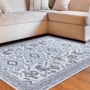 Ver imagem 4 de Tapete para Sala Funcional Medalhao 55 Cinza-Azul Claro 1,00X1,50M - J Serrano