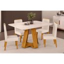 Ver imagem 1 de Mesa Sala Celeste 120 + 4 Cad Lia Cedro DJ Móveis