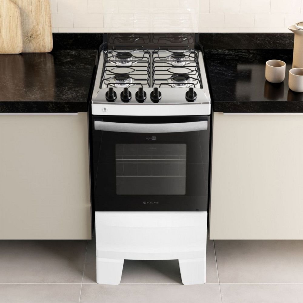 Fogão 4 Bocas com Mesa Inox Atlas Agile Up - 1