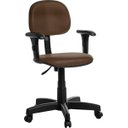 Ver imagem 1 de Cadeira de Escritório Secretária com Braços Marrom Rv