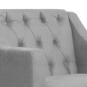 Ver imagem 4 de Poltrona Decorativa Pés Luis XV Gênises Encosto Capitonê Suede Cinza Carolina Moveis