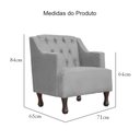 Ver imagem 6 de Poltrona Decorativa Pés Luis XV Gênises Encosto Capitonê Suede Cinza Carolina Moveis