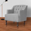 Ver imagem 2 de Poltrona Decorativa Pés Luis XV Gênises Encosto Capitonê Suede Cinza Carolina Moveis