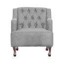 Ver imagem 3 de Poltrona Decorativa Pés Luis XV Gênises Encosto Capitonê Suede Cinza Carolina Moveis