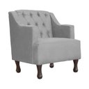Ver imagem 1 de Poltrona Decorativa Pés Luis XV Gênises Encosto Capitonê Suede Cinza Carolina Moveis