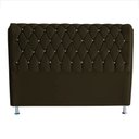 Ver imagem 2 de Cabeceira de Cama Box Jully Queen 160 Cm Botão Strass Suede Marrom do Lar Móveis