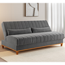 Sofa Cama Veneza 1,80 Reclinável 3 Lugares Veludo Grafite - Casa Giulia - 1