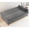 Sofa Cama Veneza 1,80 Reclinável 3 Lugares Veludo Grafite - Casa Giulia - 2