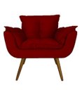 Ver imagem 3 de Jogo 2 Poltronas Decorativa Estofada Para Consultório Opala Suede Vermelho - LM DECOR