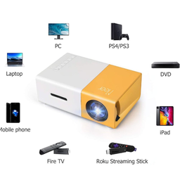 Plug Mini Projetor Portátil 1080p 600 Lumens Yg300 Cor Laranja - 3