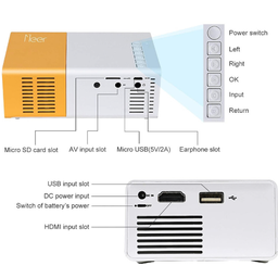 Plug Mini Projetor Portátil 1080p 600 Lumens Yg300 Cor Laranja - 2