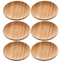 Ver imagem 1 de Kit 6 Pratos de Bambu 11cm Petiscos Aperitivos Entradas Mesa Posta Eventos Verona Lyor