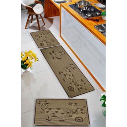 Jogo Tapete Cozinha Kit 3 Peças Sisal Antiderrapante Ks-80 - 3