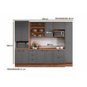 Ver imagem 2 de Cozinha Completa Bella 9 Peças (2aéreos+2balcões+2paneleiros+3complementos) C9p41 Nogal/cinza -