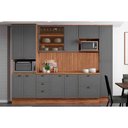 Ver imagem 1 de Cozinha Completa Bella 9 Peças (2aéreos+2balcões+2paneleiros+3complementos) C9p41 Nogal/cinza -