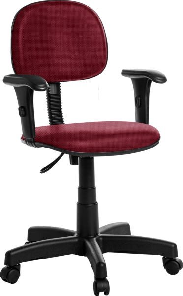 Cadeira de Escritório Secretária com Braços Bordô Rj - 1