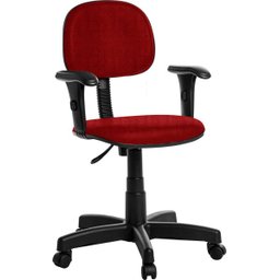 Cadeira de Escritório Secretária com Braços Vermelho Rcp - 1