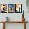 Kit 3 Quadros Decorativos Artes Crianças Pintando 24x18cm - com Vidro:moldura Preta - 1