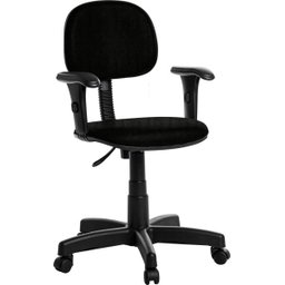 Cadeira de Escritório Secretária com Braços Preto Rcp - 1