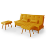 Kit Sofa Cama Mobly com 2 Banquetas Moderno Sala Quarto:amarelo - 3