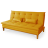 Kit Sofa Cama Mobly com 2 Banquetas Moderno Sala Quarto:amarelo - 5