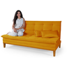Kit Sofa Cama Mobly com 2 Banquetas Moderno Sala Quarto:amarelo - 4