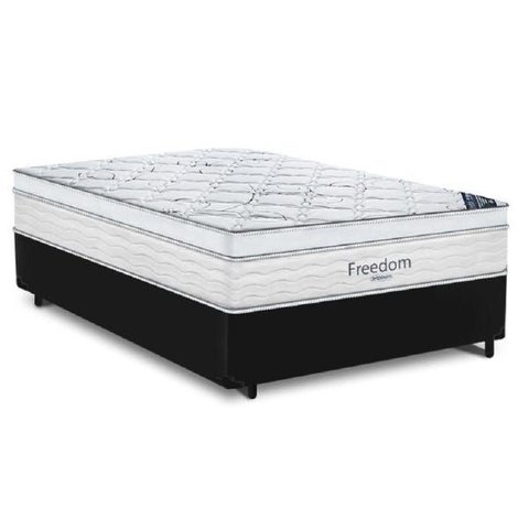Cama Box Casal + Colchão de Molas Ensacadas - Ortobom - Freedom 138cm - Preto