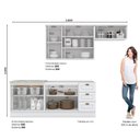 Ver imagem 2 de Cozinha Modulada 4 Peças 8 Portas 3 Gavetas Emily Henn - Branco Fosco