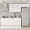 Ver imagem 1 de Cozinha Modulada 4 Peças 8 Portas 3 Gavetas Emily Henn - Branco Fosco