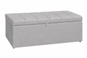 Ver imagem 2 de Recamier Calçadeira Baú Carla para Quarto Cama Casal 140 Cm Suede Prata do Lar Móveis e Decoração