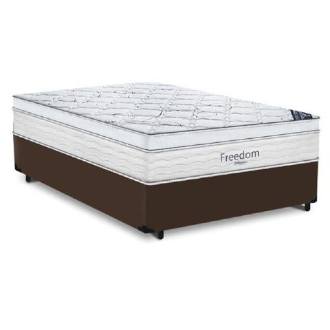 Cama Box Casal + Colchão de Molas Ensacadas - Ortobom - Freedom 138cm - Marrom