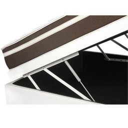 Cama Box com Baú Casal + Colchão de Molas - Anjos - Classic Superlastic 138cm - Branco - 3