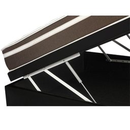 Cama Box com Baú Casal + Colchão de Molas - Anjos - Classic Superlastic 138cm - Preto - 3