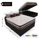 Ver imagem 2 de Cama Box com Baú Casal + Colchão de Molas - Anjos - Classic Superlastic 138cm - Preto