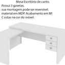 Ver imagem 3 de Mesa para Escritório Home Office ME4106 MDP Branco - Gran Belo