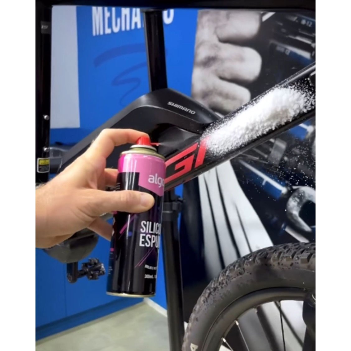 Silicone Spray Espuma Ptfe Algoo Óleo Lubrificante Bike Moto - 2