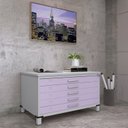 Ver imagem 1 de Mapoteca Mont 5 Gavetas 71,3cm x 120,4cm Aço Cinza/Lilás