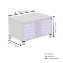Ver imagem 3 de Mapoteca Mont 5 Gavetas 71,3cm x 120,4cm Aço Cinza/Lilás