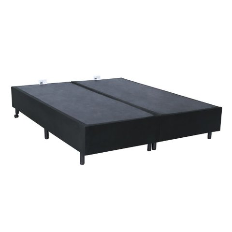 Base Box Casal - Suede Aveludado com Pés de Madeira - Fjr Estofados