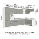 Ver imagem 4 de Armário de Cozinha Completa de Canto 546cm Branco/Cinza Lux Madesa 05