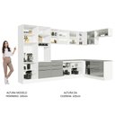 Ver imagem 6 de Armário de Cozinha Completa de Canto 546cm Branco/Cinza Lux Madesa 05