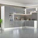 Ver imagem 1 de Armário de Cozinha Completa de Canto 546cm Branco/Cinza Lux Madesa 05