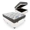 Ver imagem 1 de Cama Box Baú Casal Colchão Molas Ensacadas Iso Superpocket Ortobom + Box Sintético Branco 138x60x188