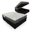 Ver imagem 1 de Cama Box Baú Casal Colchão Espuma D33 Iso 100 Ortobom + Box Sintético Preto 138x188x58